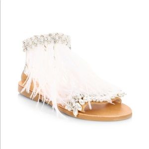 Elina Linardaki Mon Cherie Feather Sandals